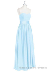Light Blue Sweetheart A-Line Bridesmaid Dress with Slit